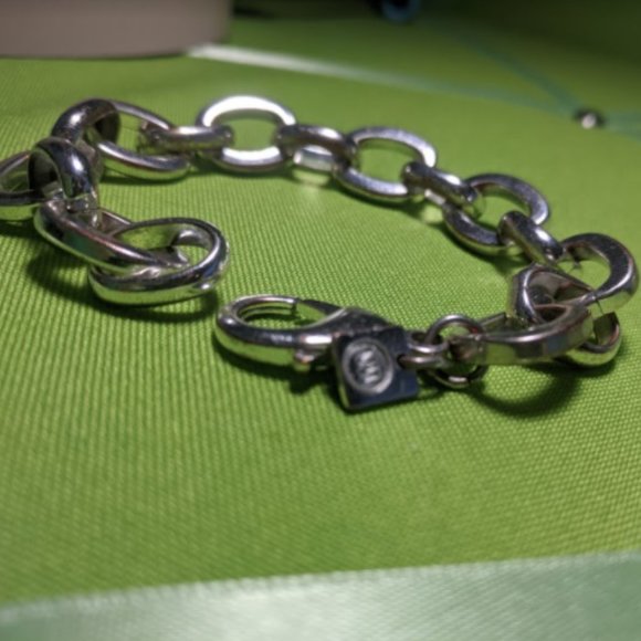 Thick Chain Bracelet, Chunky Oval Cable Link - Picture 3 of 6